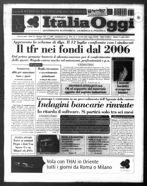 Italia oggi : quotidiano di economia finanza e politica